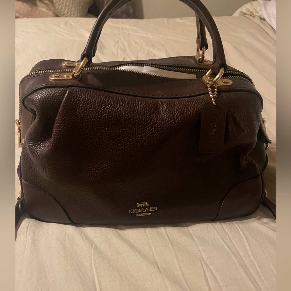 Coach Lane Brown Leather Satchel purse